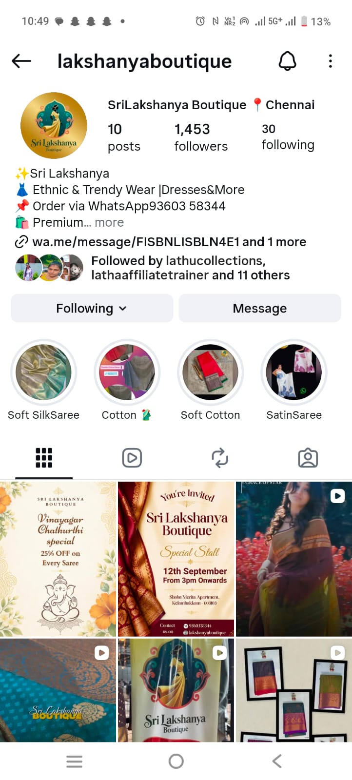 Sri Lakshanya Boutique – Social Media Management, Meta Ads & E-Commerce